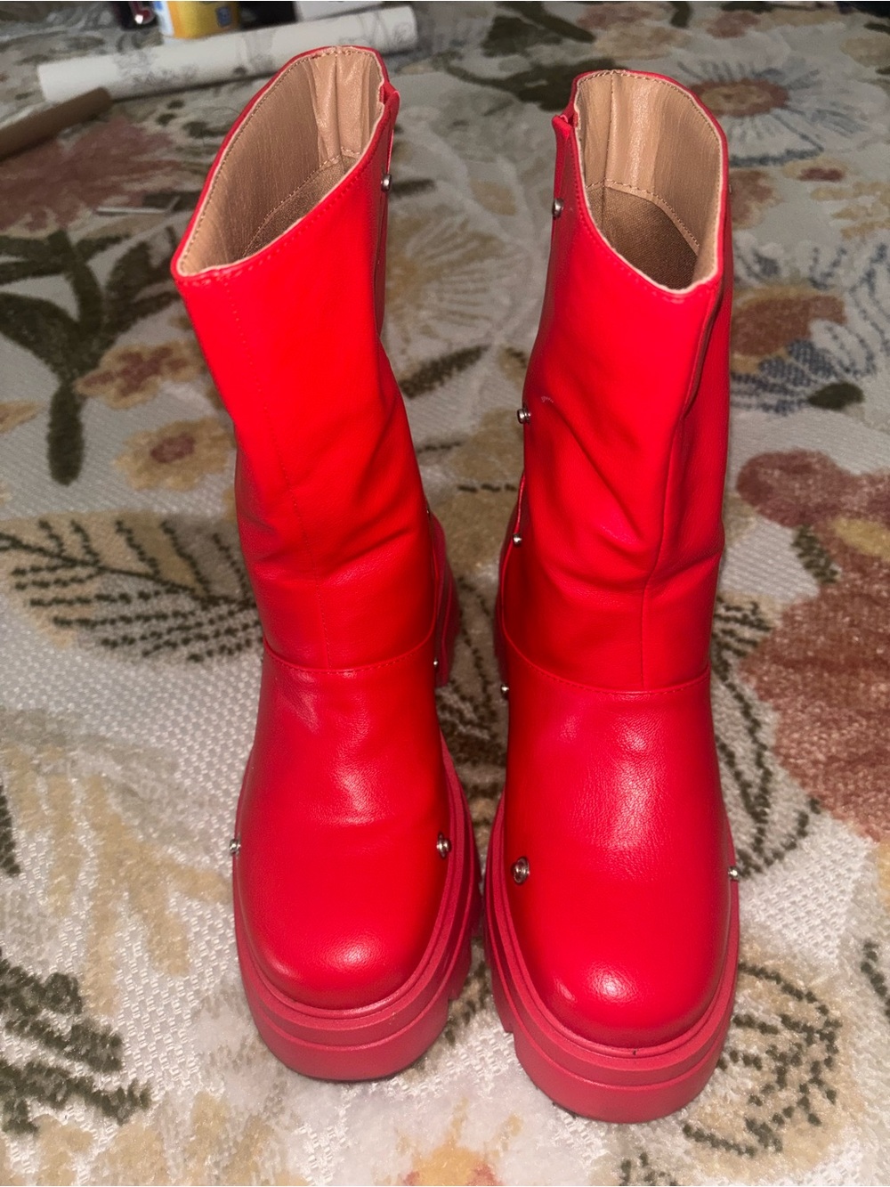 Red Women's Platform Ankle Boots